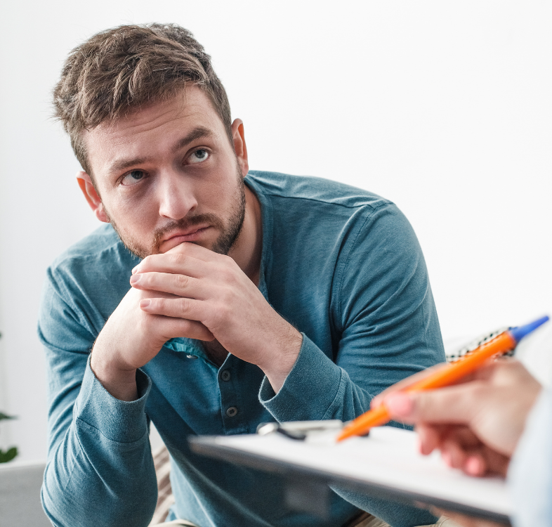 Service user receiving support from staff member