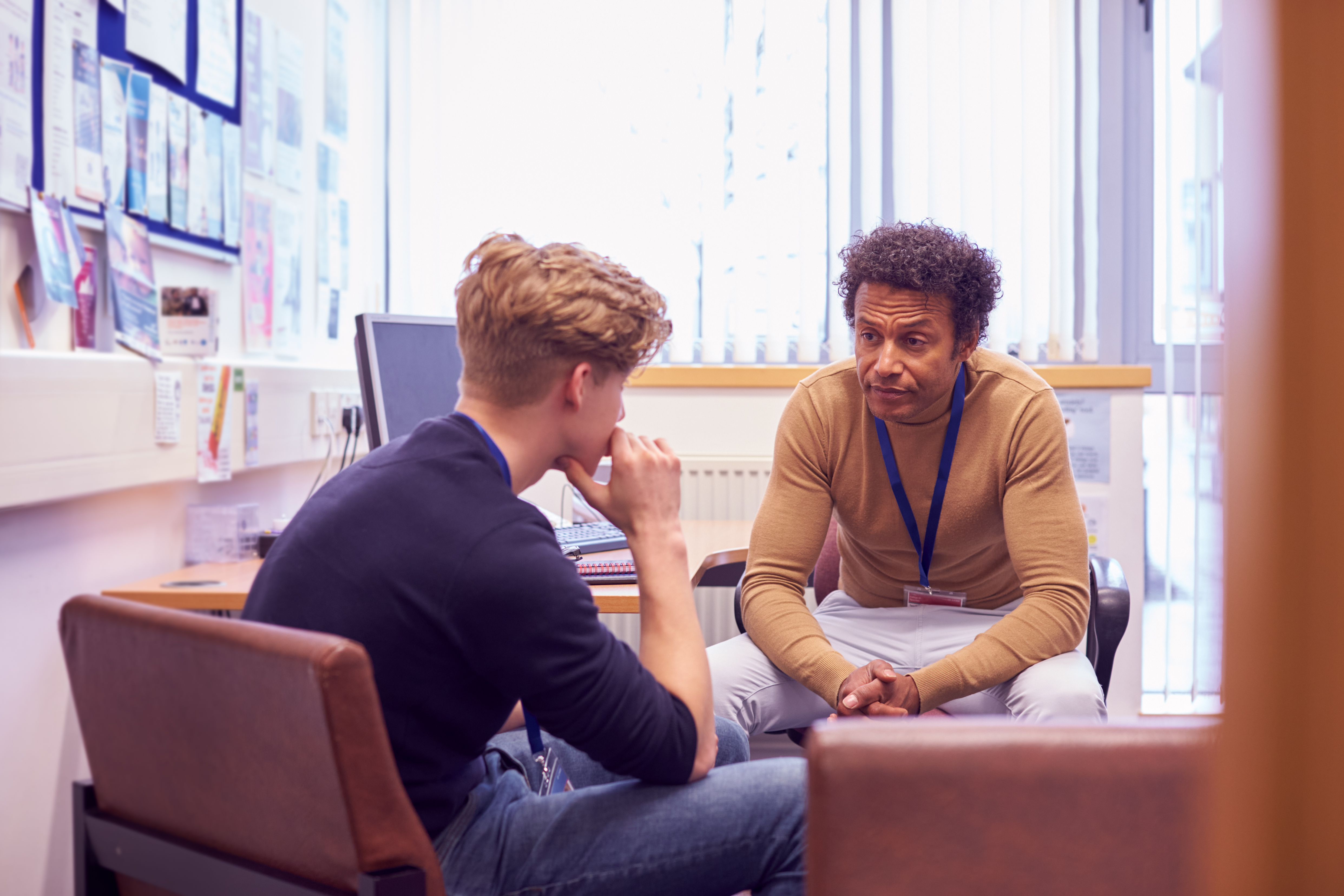 Man talking with Project Worker